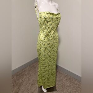 Strapless Floral Yellow Dress